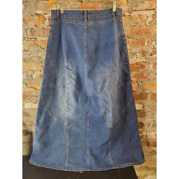 Alsharifa Denim Jean Long Skirt Women Sz 12 32" A - Picture 4 of 4